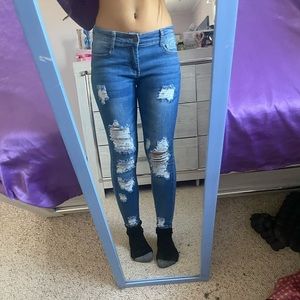 Fashion nova skinny distressed jeans